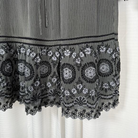 Rungolee 100% Silk Dress Black Embroidered Lace Boho Women's Size Small - Picture 3 of 11
